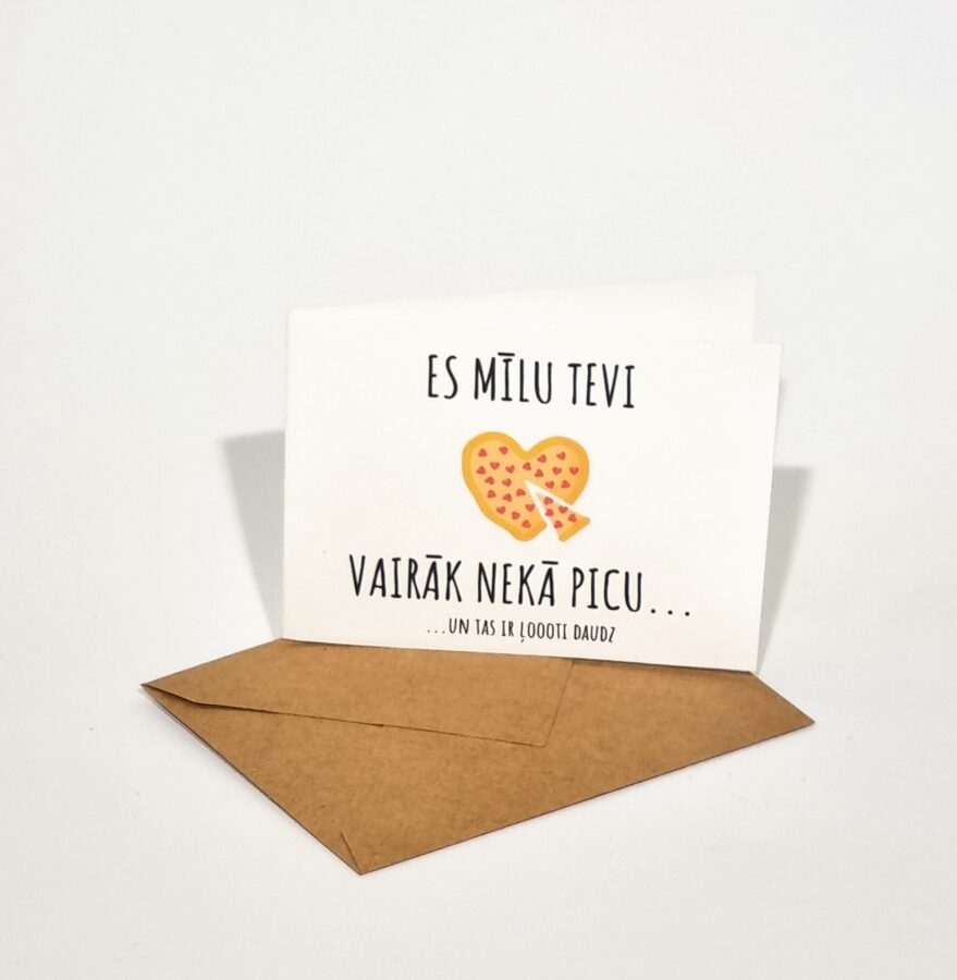 Mini kartīte "Es mīlu Tevi" (7x9cm)